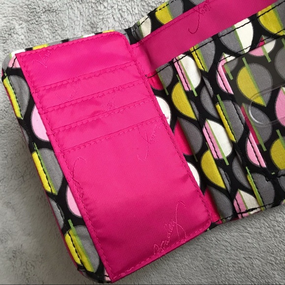 Vera Bradley Iconic Riley Flap Wallet Fuchsia Pink - Picture 9 of 15